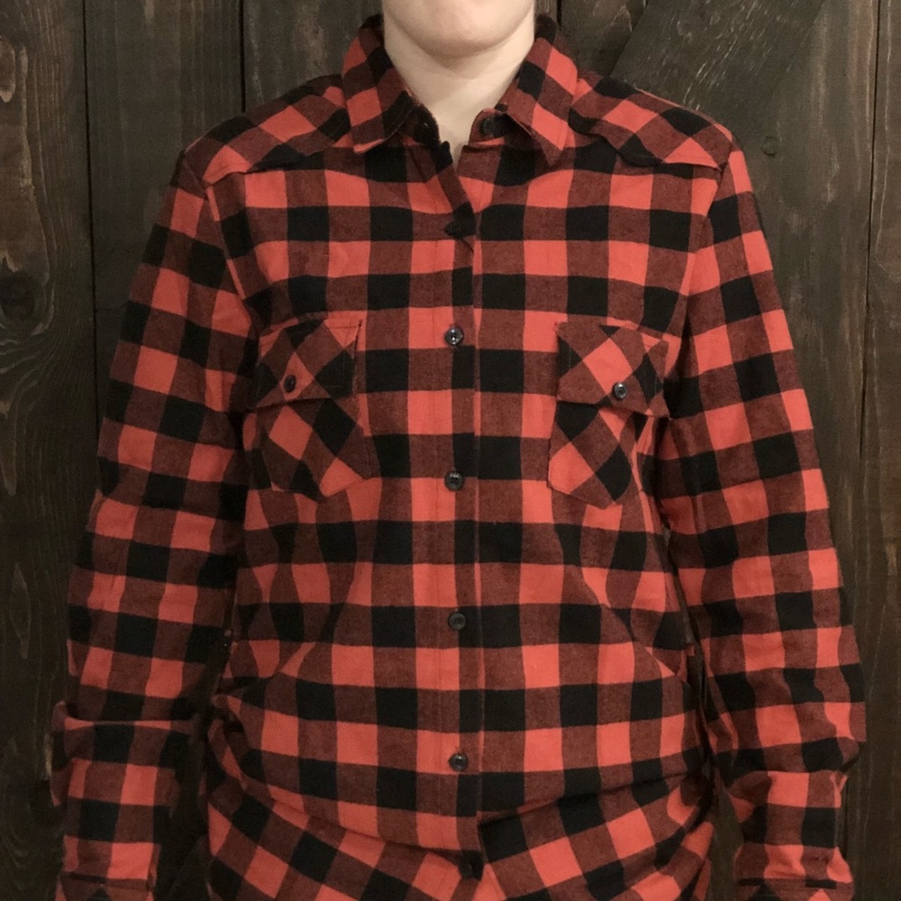 Women’s Long Sleeve Flannel Plaid Shirt